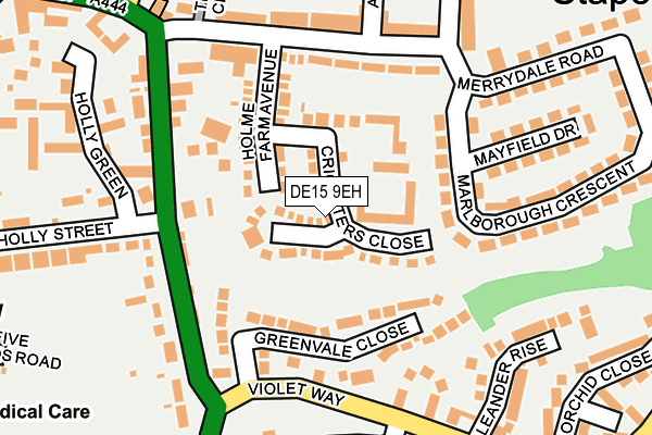 DE15 9EH map - OS OpenMap – Local (Ordnance Survey)