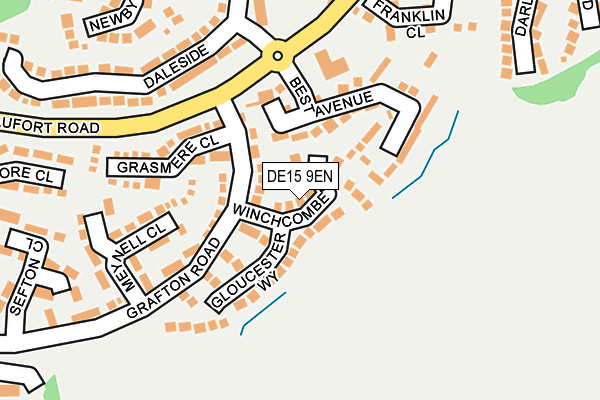 DE15 9EN map - OS OpenMap – Local (Ordnance Survey)