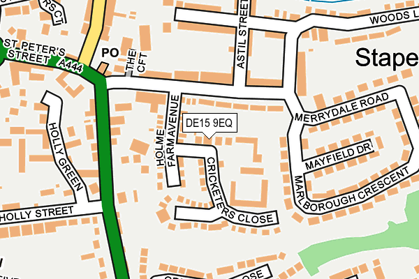 DE15 9EQ map - OS OpenMap – Local (Ordnance Survey)