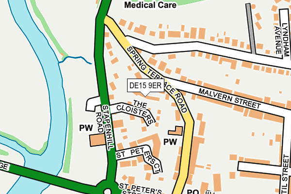 DE15 9ER map - OS OpenMap – Local (Ordnance Survey)