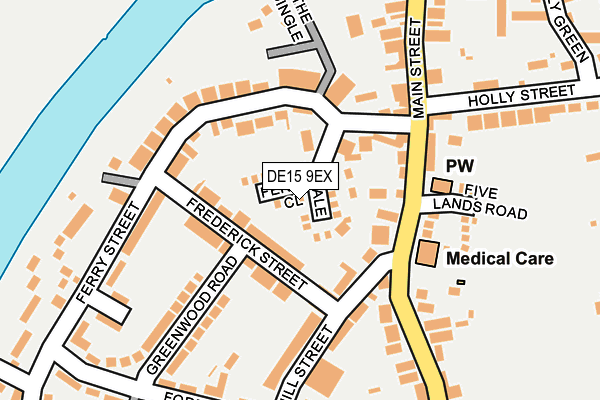 DE15 9EX map - OS OpenMap – Local (Ordnance Survey)