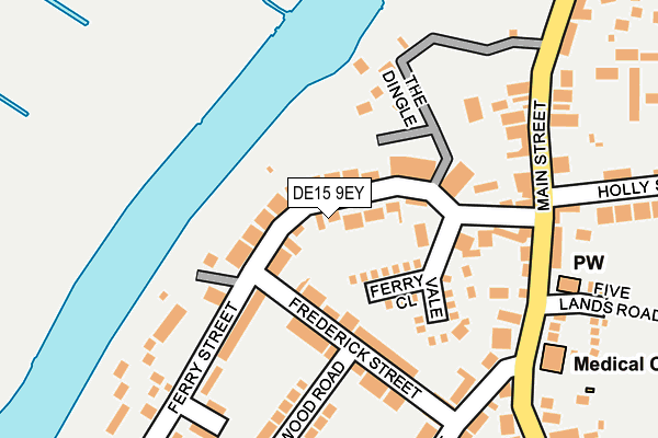 DE15 9EY map - OS OpenMap – Local (Ordnance Survey)