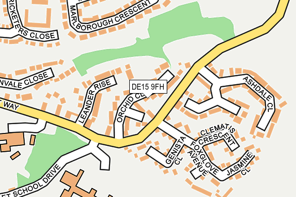 DE15 9FH map - OS OpenMap – Local (Ordnance Survey)