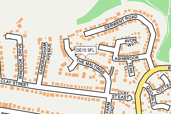 DE15 9FL map - OS OpenMap – Local (Ordnance Survey)