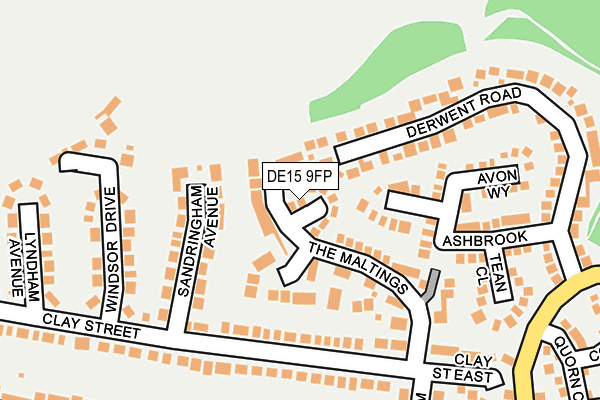 DE15 9FP map - OS OpenMap – Local (Ordnance Survey)