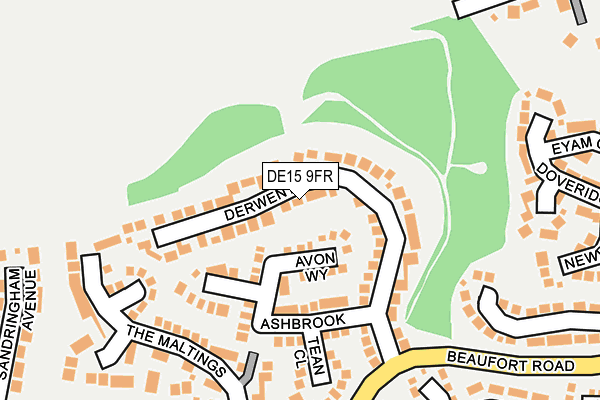 DE15 9FR map - OS OpenMap – Local (Ordnance Survey)