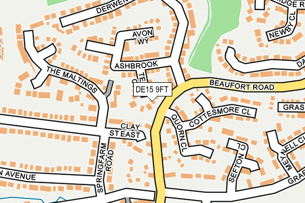 DE15 9FT map - OS OpenMap – Local (Ordnance Survey)