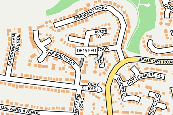 DE15 9FU map - OS OpenMap – Local (Ordnance Survey)