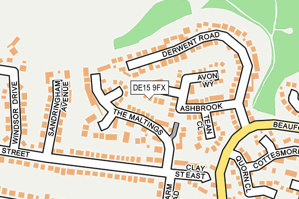 DE15 9FX map - OS OpenMap – Local (Ordnance Survey)