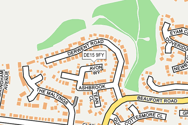 DE15 9FY map - OS OpenMap – Local (Ordnance Survey)