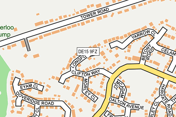 DE15 9FZ map - OS OpenMap – Local (Ordnance Survey)