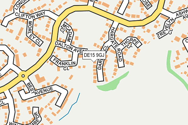 DE15 9GJ map - OS OpenMap – Local (Ordnance Survey)