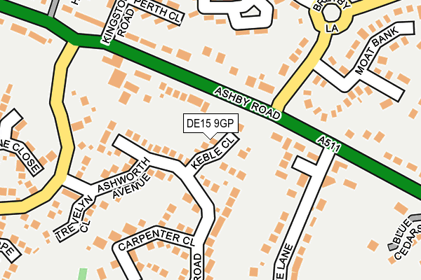 DE15 9GP map - OS OpenMap – Local (Ordnance Survey)