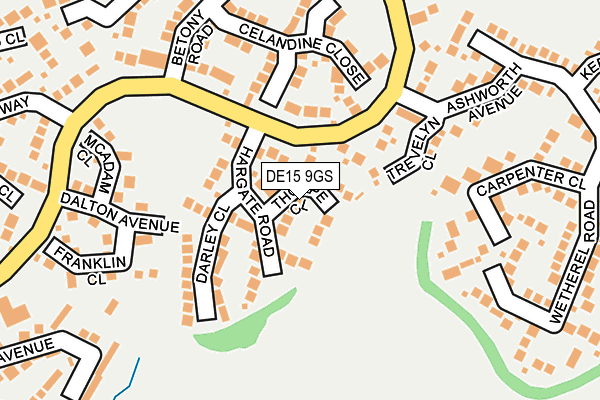 DE15 9GS map - OS OpenMap – Local (Ordnance Survey)