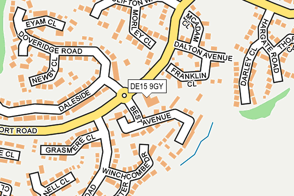 DE15 9GY map - OS OpenMap – Local (Ordnance Survey)