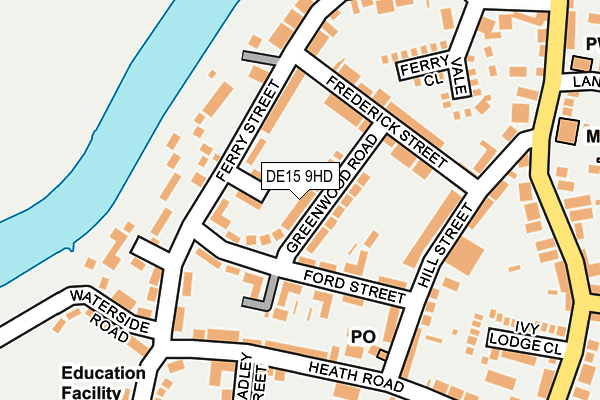 DE15 9HD map - OS OpenMap – Local (Ordnance Survey)