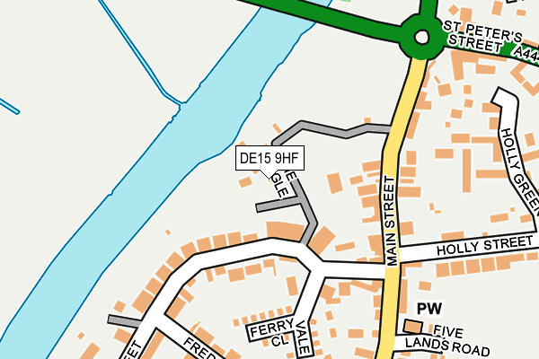 DE15 9HF map - OS OpenMap – Local (Ordnance Survey)