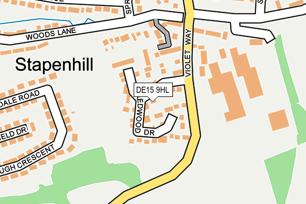 DE15 9HL map - OS OpenMap – Local (Ordnance Survey)