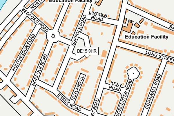 DE15 9HR map - OS OpenMap – Local (Ordnance Survey)