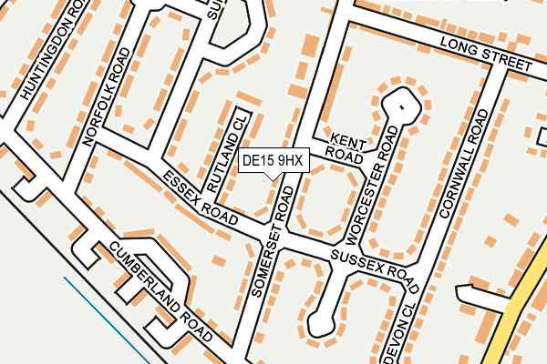DE15 9HX map - OS OpenMap – Local (Ordnance Survey)
