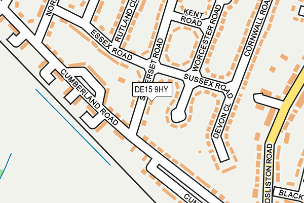 DE15 9HY map - OS OpenMap – Local (Ordnance Survey)