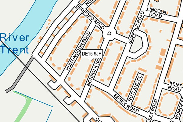 DE15 9JF map - OS OpenMap – Local (Ordnance Survey)