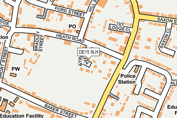 DE15 9LH map - OS OpenMap – Local (Ordnance Survey)