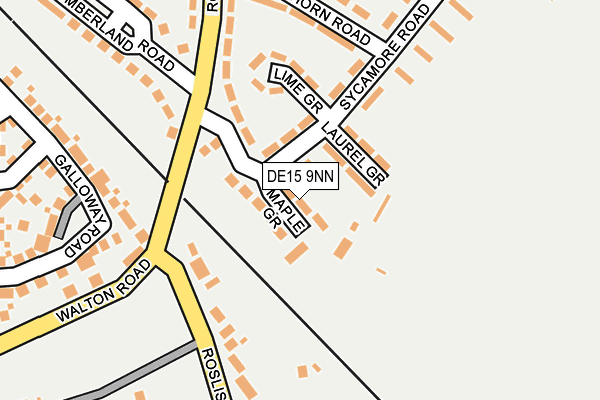 DE15 9NN map - OS OpenMap – Local (Ordnance Survey)