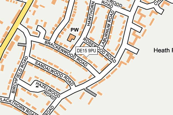 DE15 9PU map - OS OpenMap – Local (Ordnance Survey)