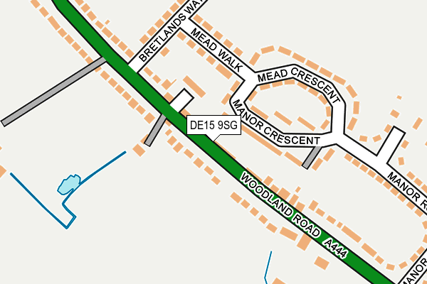 DE15 9SG map - OS OpenMap – Local (Ordnance Survey)