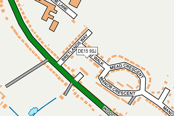 DE15 9SJ map - OS OpenMap – Local (Ordnance Survey)
