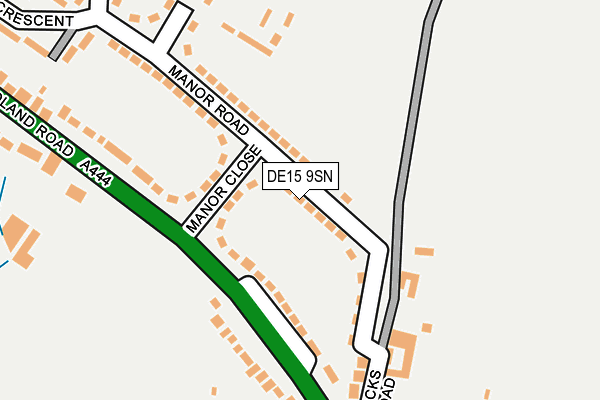 DE15 9SN map - OS OpenMap – Local (Ordnance Survey)