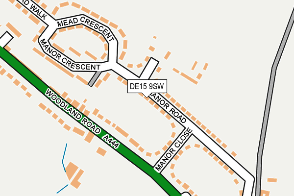 DE15 9SW map - OS OpenMap – Local (Ordnance Survey)