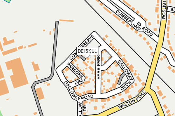 DE15 9UL map - OS OpenMap – Local (Ordnance Survey)