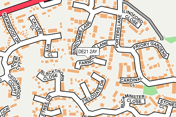 DE21 2AY map - OS OpenMap – Local (Ordnance Survey)