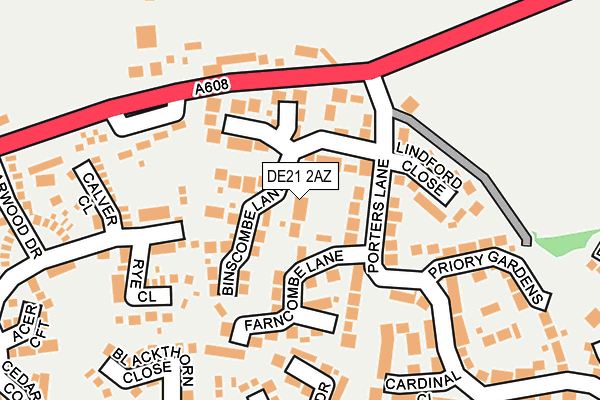 DE21 2AZ map - OS OpenMap – Local (Ordnance Survey)