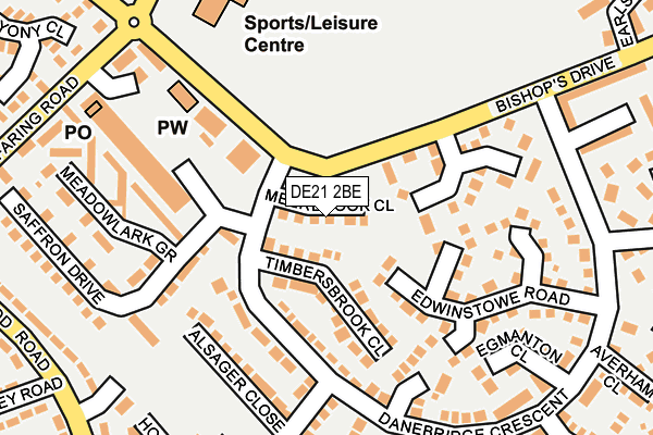 DE21 2BE map - OS OpenMap – Local (Ordnance Survey)