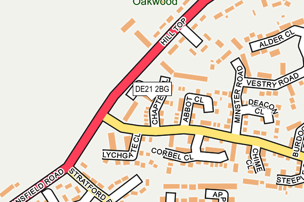 DE21 2BG map - OS OpenMap – Local (Ordnance Survey)