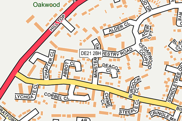 DE21 2BH map - OS OpenMap – Local (Ordnance Survey)