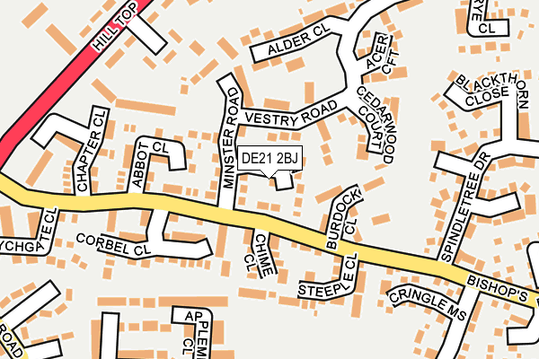 DE21 2BJ map - OS OpenMap – Local (Ordnance Survey)