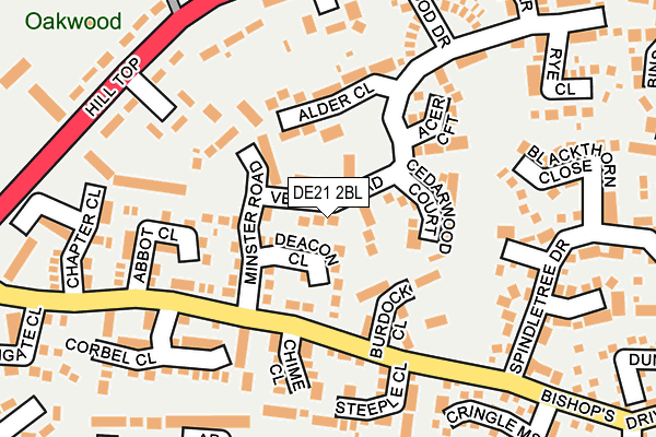 DE21 2BL map - OS OpenMap – Local (Ordnance Survey)