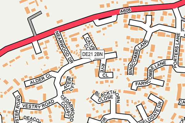 DE21 2BN map - OS OpenMap – Local (Ordnance Survey)