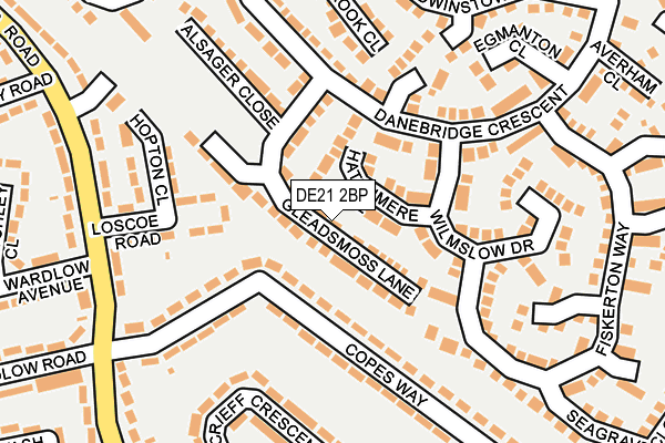 DE21 2BP map - OS OpenMap – Local (Ordnance Survey)