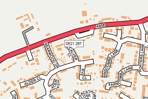 DE21 2BT map - OS OpenMap – Local (Ordnance Survey)