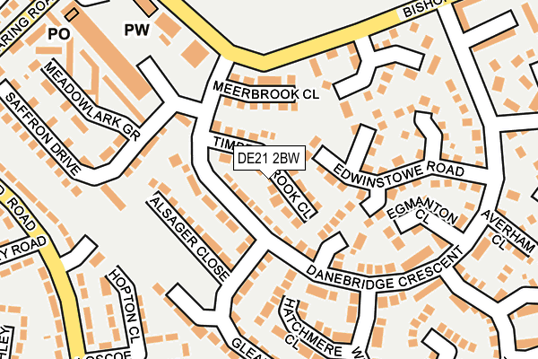DE21 2BW map - OS OpenMap – Local (Ordnance Survey)