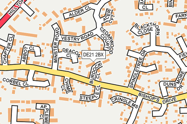 DE21 2BX map - OS OpenMap – Local (Ordnance Survey)