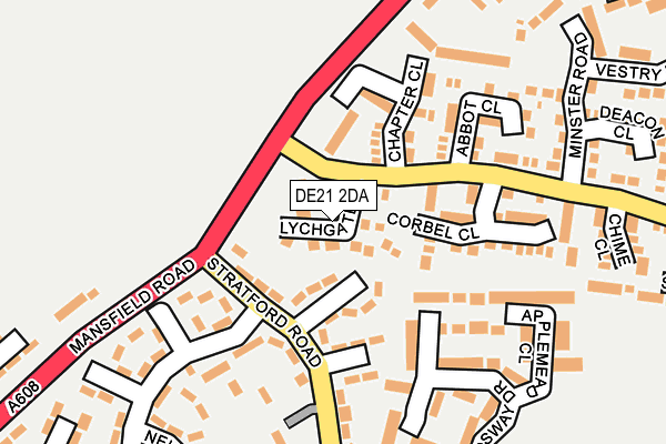 DE21 2DA map - OS OpenMap – Local (Ordnance Survey)