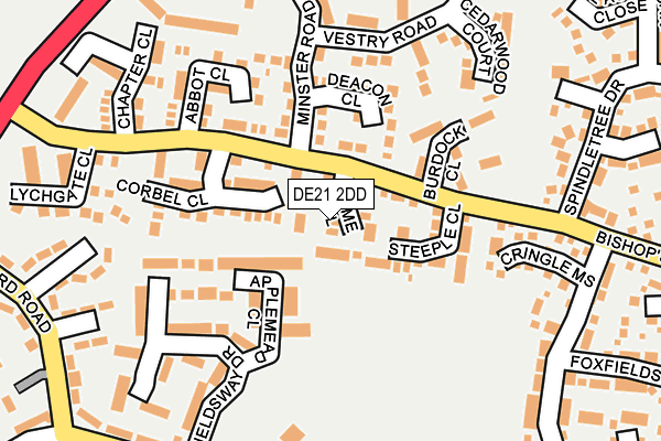 DE21 2DD map - OS OpenMap – Local (Ordnance Survey)