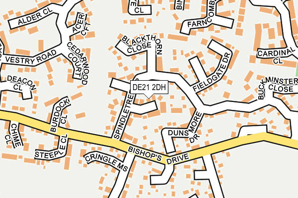 DE21 2DH map - OS OpenMap – Local (Ordnance Survey)
