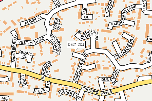 DE21 2DJ map - OS OpenMap – Local (Ordnance Survey)